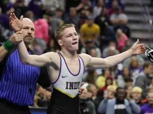 Indianola state champion wrestler runner up for Dan Gable Mr. Wrestler honor